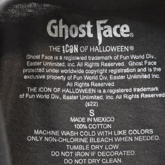 Ghostface Mens Ghost Face The Icon Of Halloween Black Shirt New Sizes S-2XL - Picture 4 of 4